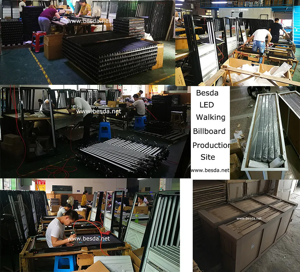 LED walking billboard production site