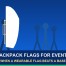 Illustrated cover comparing a wearable backpack flag kit with a base-mounted flag on a pole
