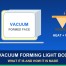Illustrated cover showing a vacuum forming light box with a formed face and a heat and vacuum diagram