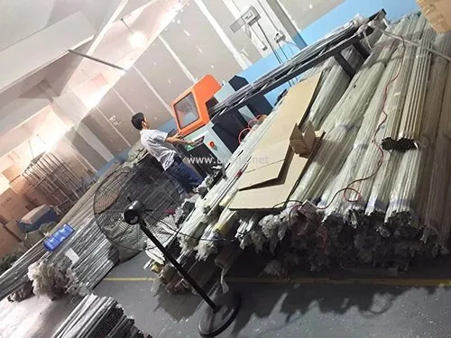 Fly banner pole production site